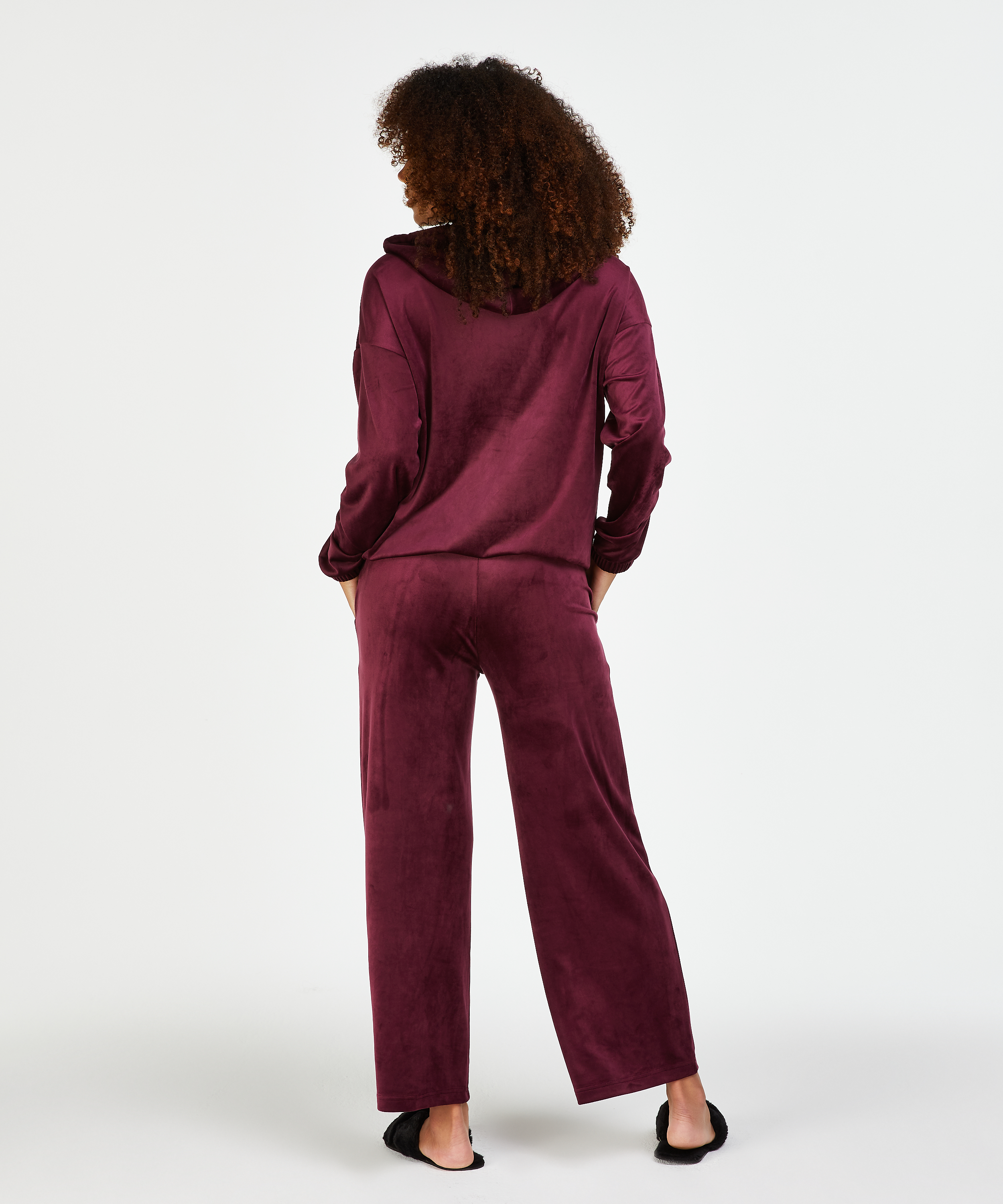 Velvet hoodie jacket, Red, main