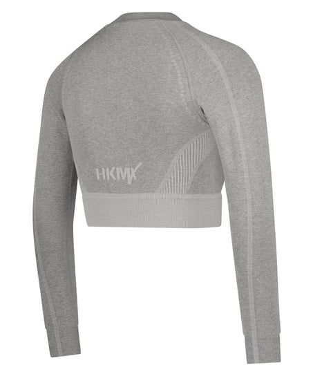 HKMX Bionic Seamless Sport Cropped Top, Grey
