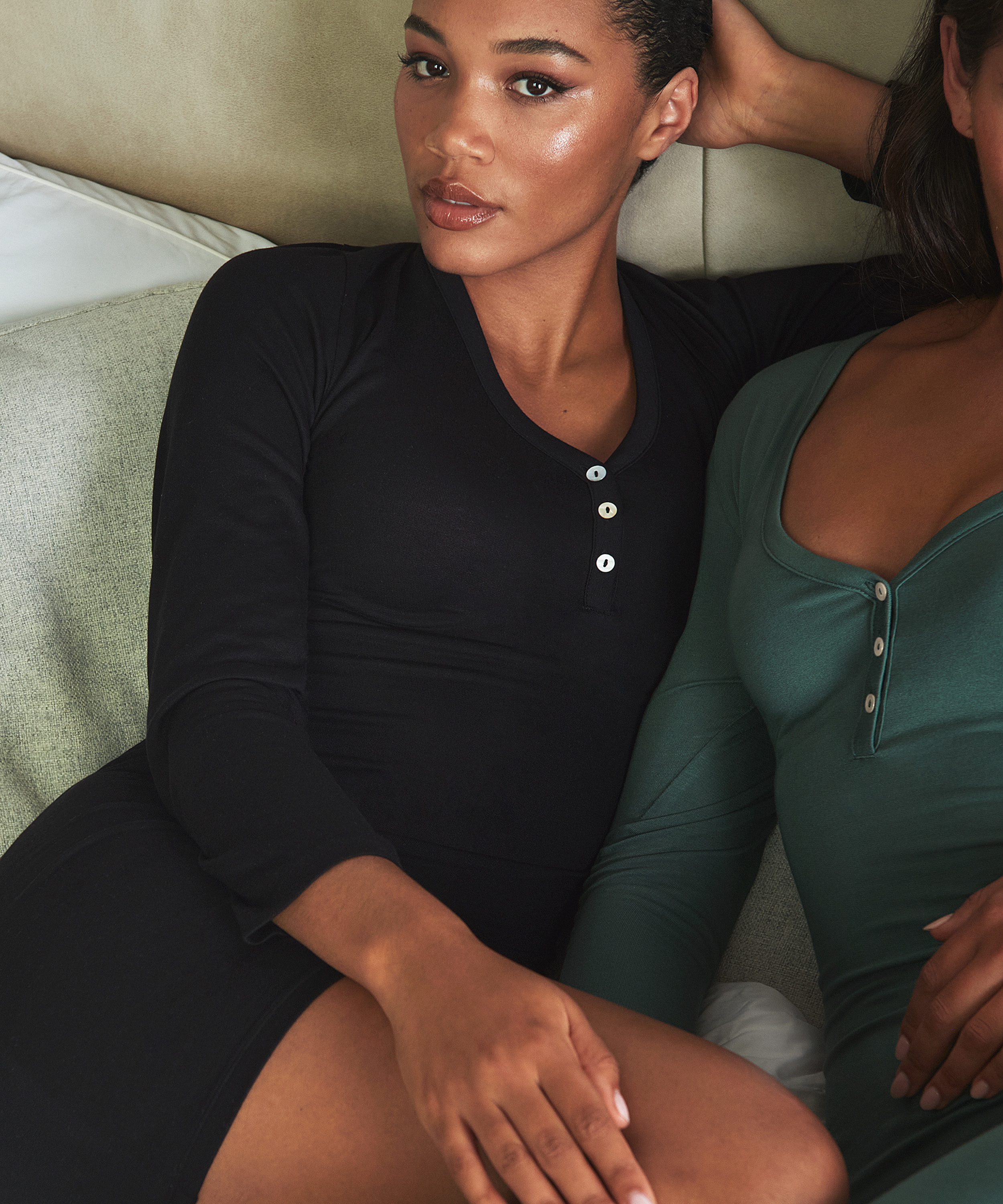 Brushed Short Onesie, Black, main