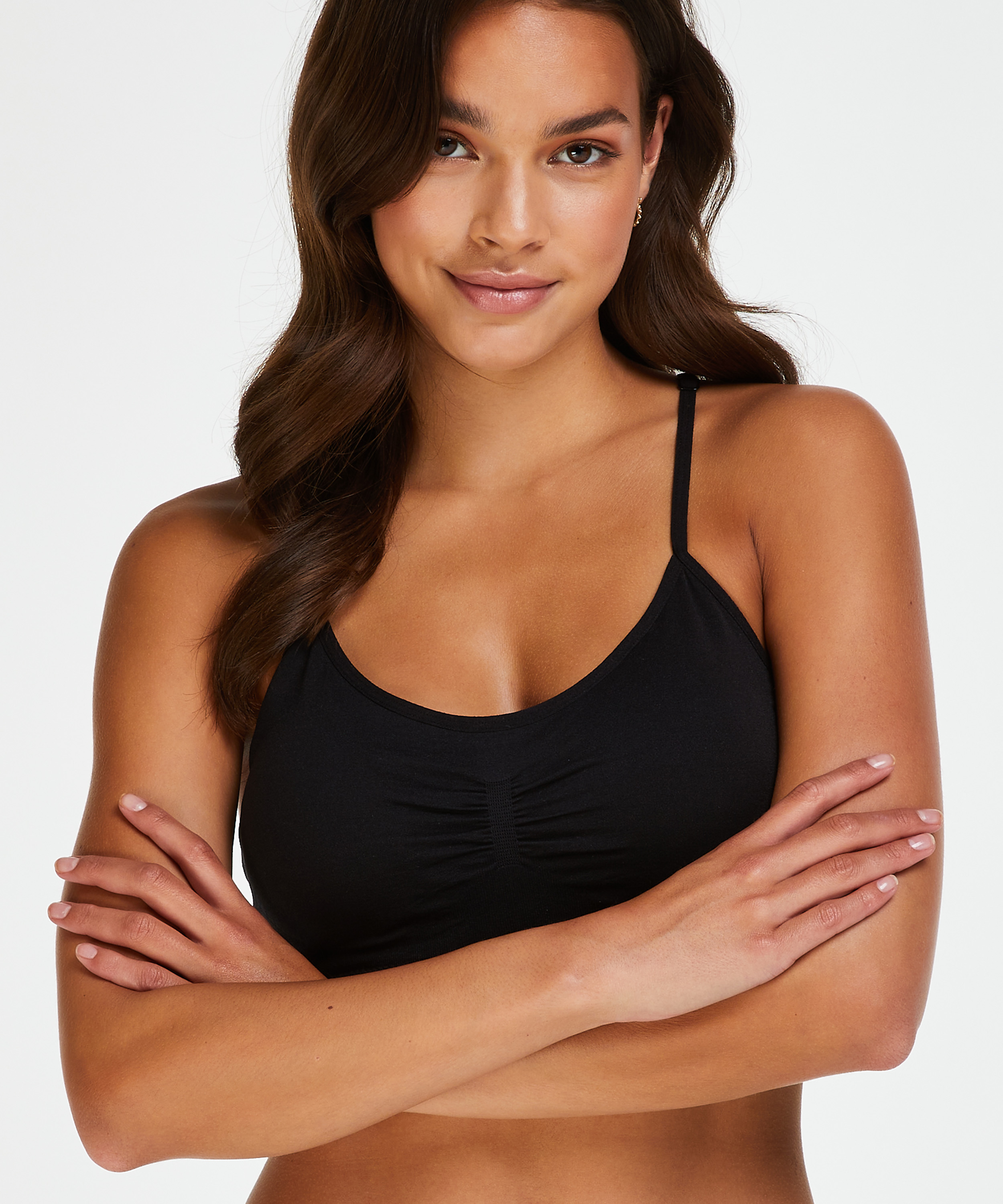 Marine seamless bralette, Black, main