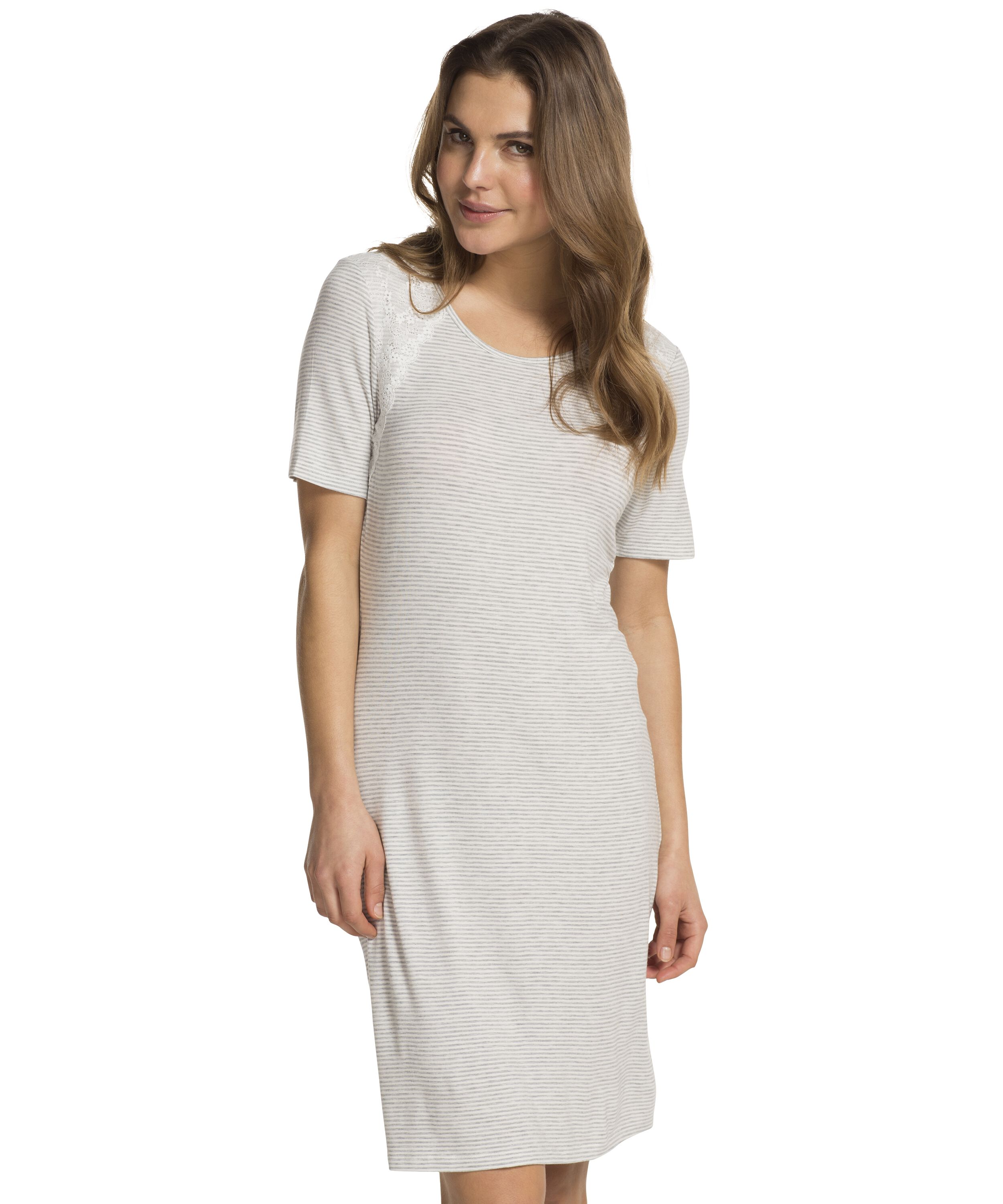 Round Neck Nightshirt, Grey