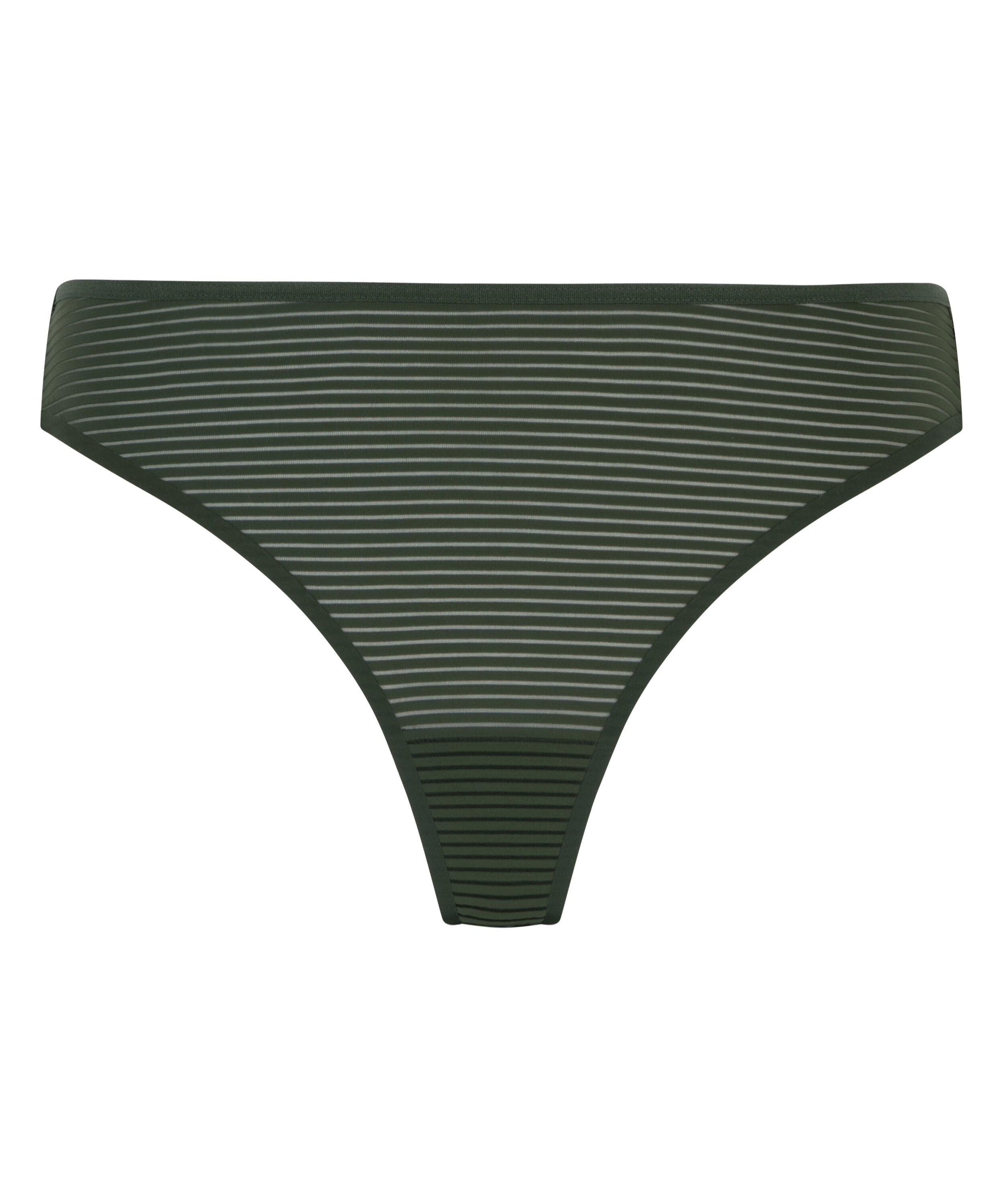 Invisible thong Stripe mesh, Green
