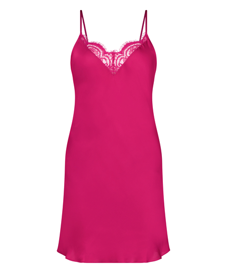 Satin Slip Dress, Pink