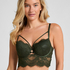 Amara Padded Underwired Longline Bra, Green