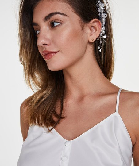 Bridal Satin Cami Top, White