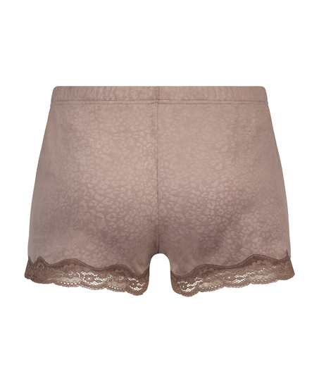 Velvet Lace Shorts, Brown