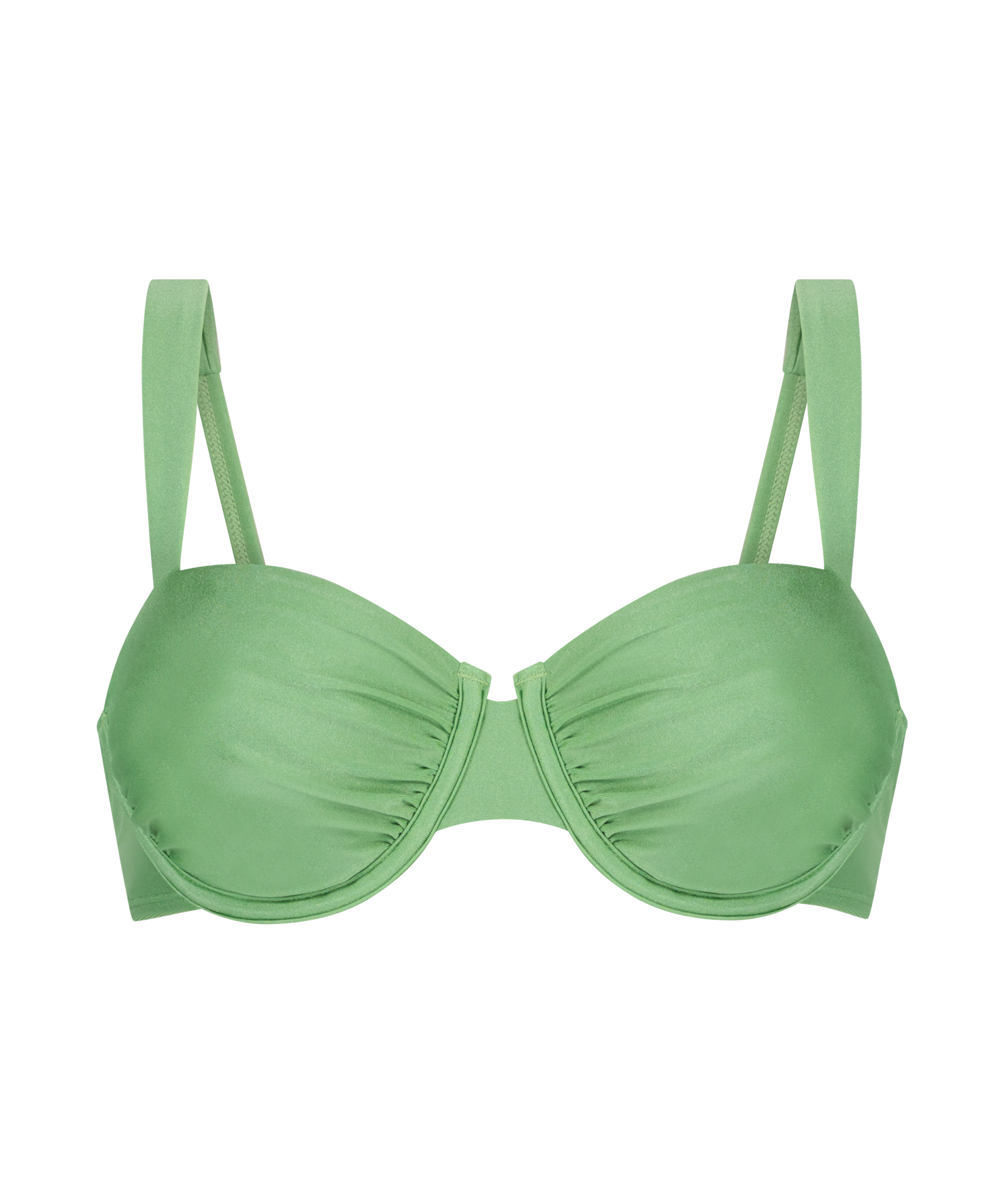 Mauritius non-padded underwired bikini top, Green, main