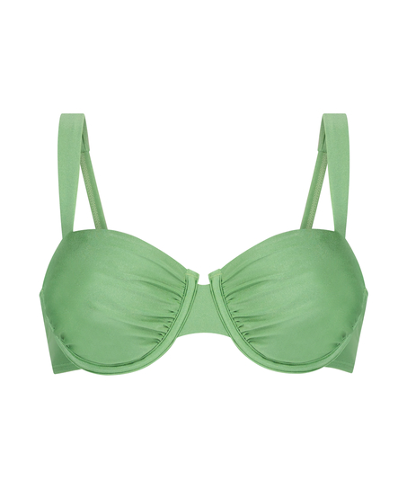 Mauritius non-padded underwired bikini top, Green