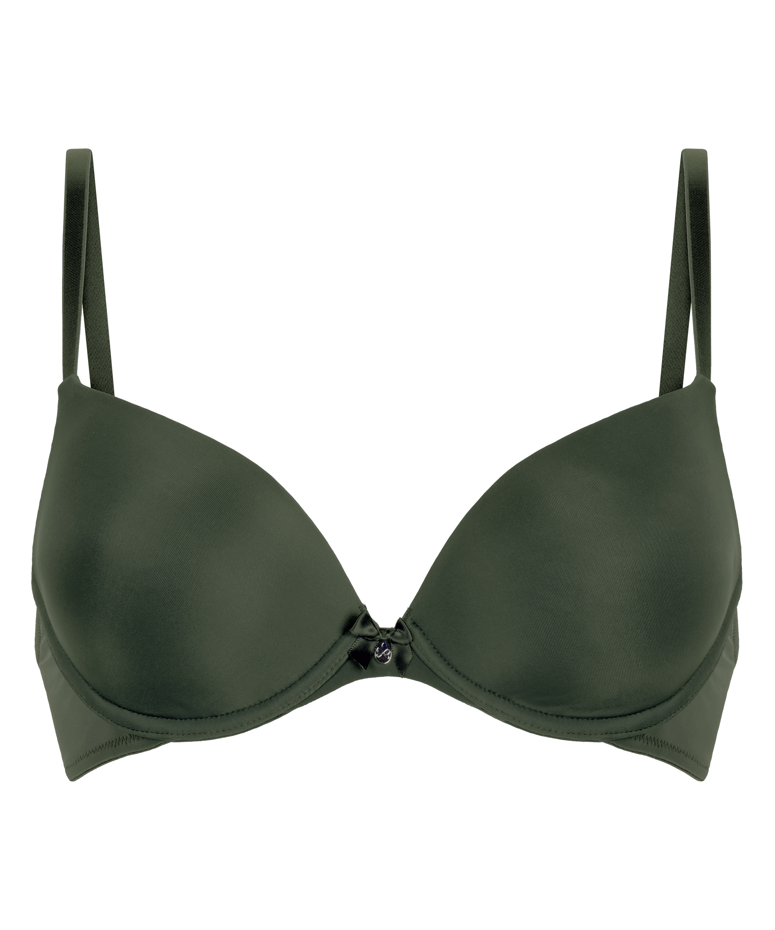 Plunge Padded Underwired Bra, Green, main
