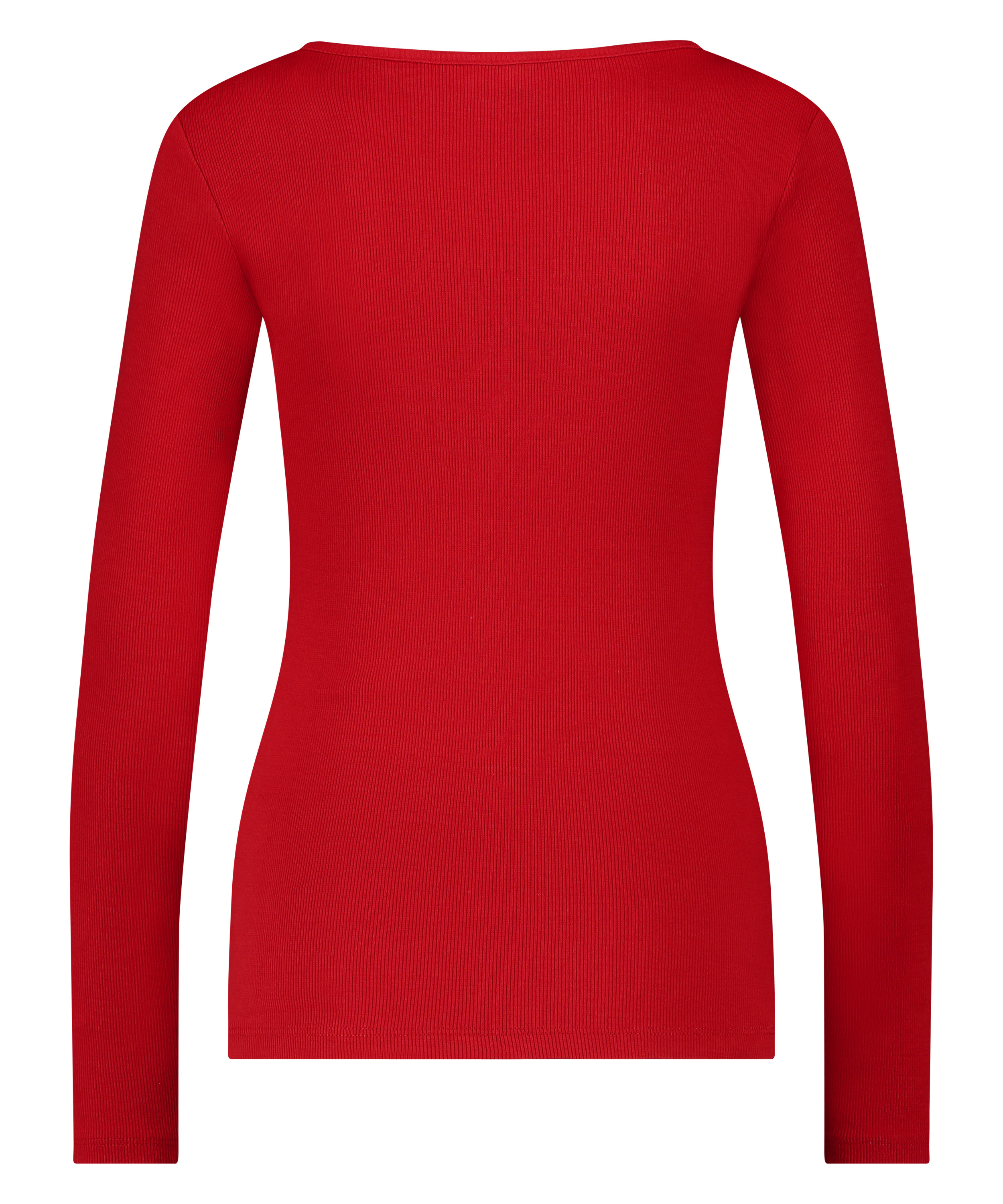 Long-Sleeved Pyjama Top, Red, main