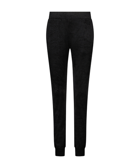 Petite Velours Jogging Pants, Black