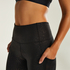 HKMX High-Waisted Sport Leggings Gold Glitter, Black