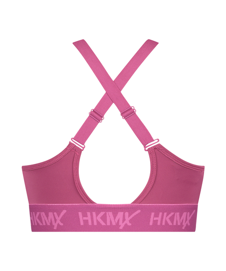 HKMX The Crop Logo Sports Bra Level 1, Pink