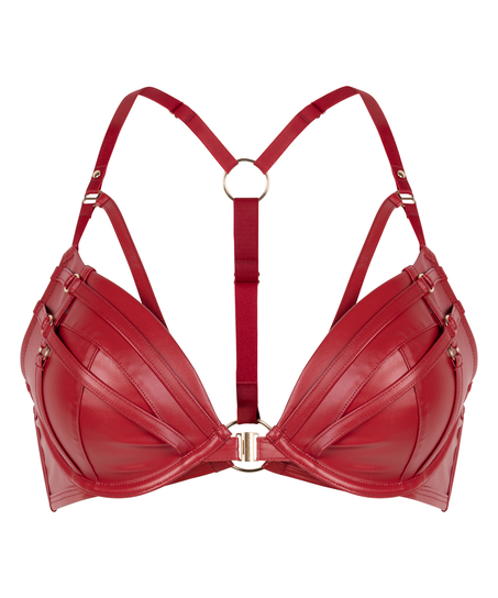 Faye Padded Underwired Push-Up Bra, Red