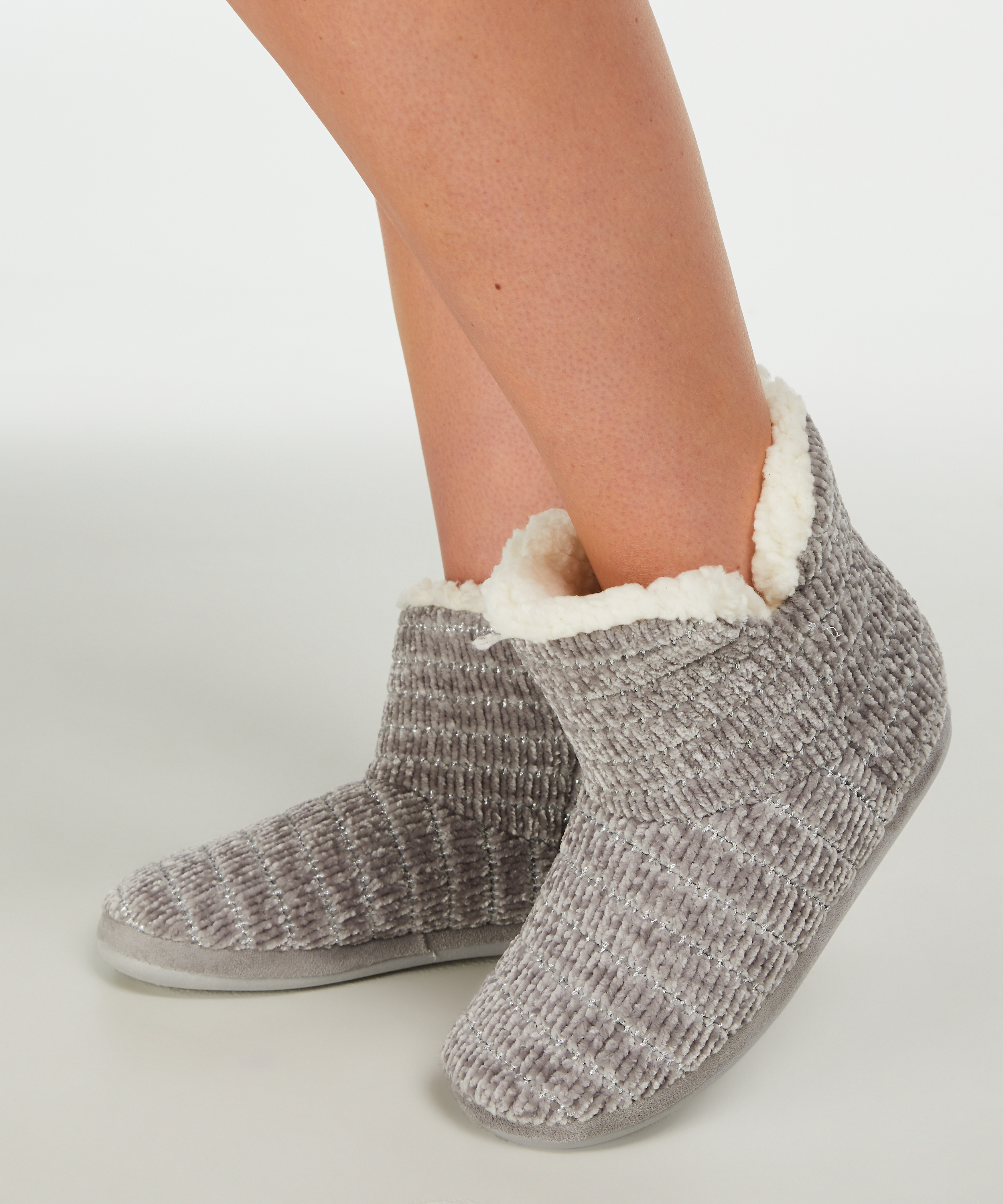 Chenille slippers, Grey, main