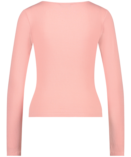 Ribbed Pyjama Top, Pink
