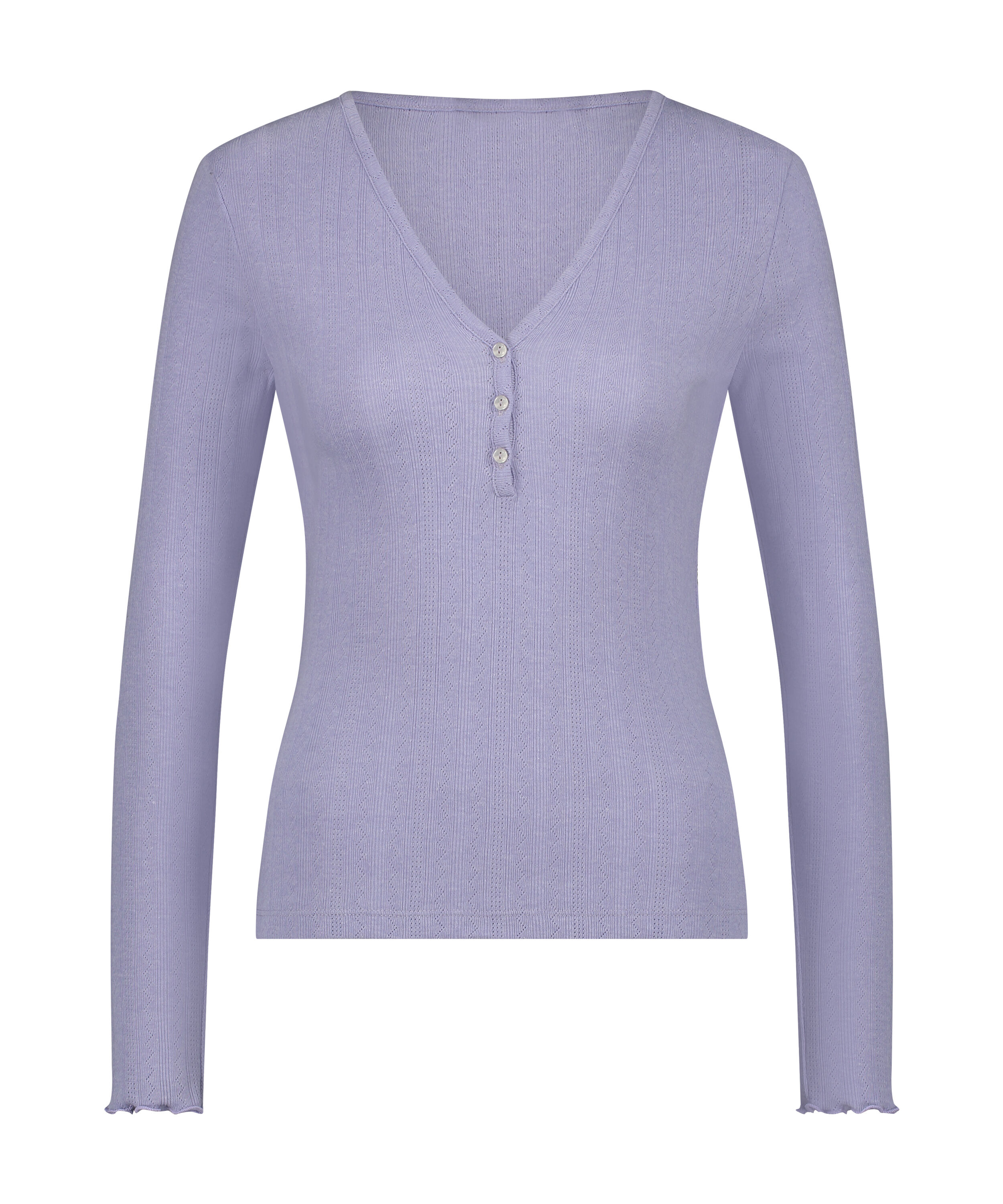 Henley Pyjama Top, Purple