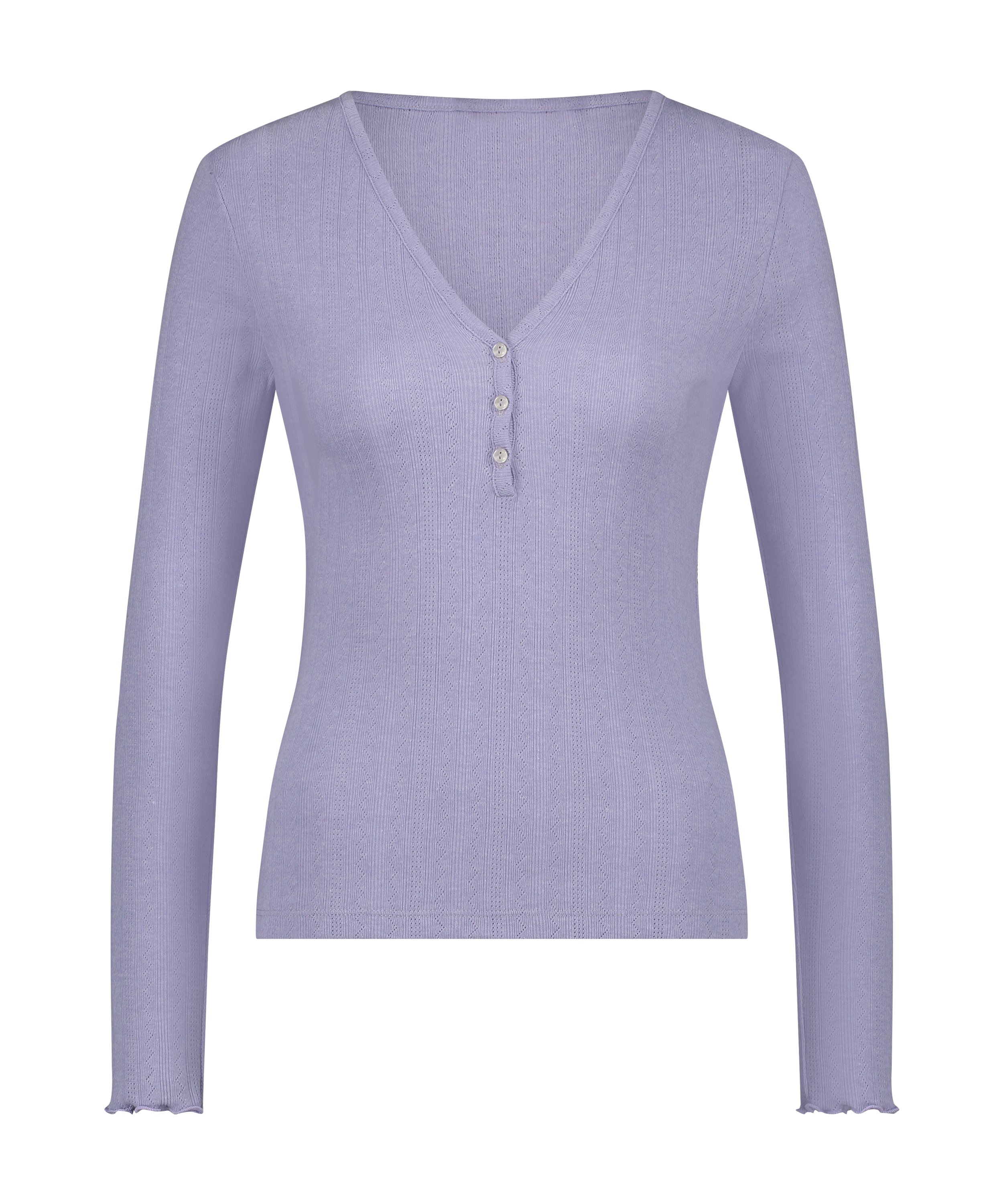 Henley Pyjama Top, Purple, main