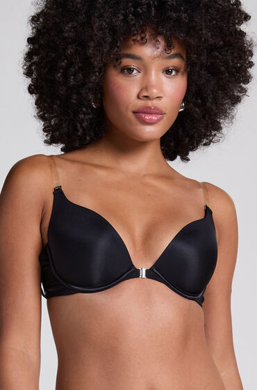 Hunkemöller Transparant Padded Underwired Push-Up Bra Black