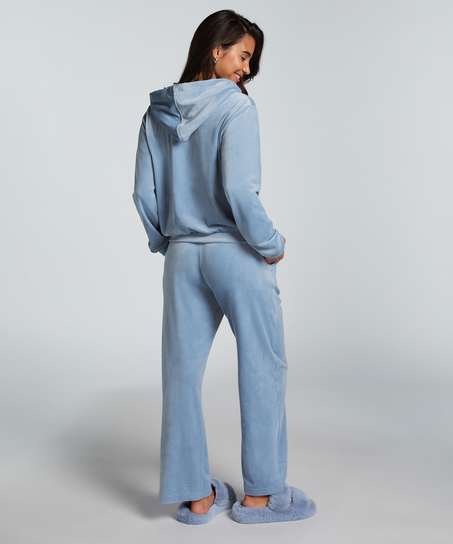 Tall Velours Pyjama Bottoms, Blue