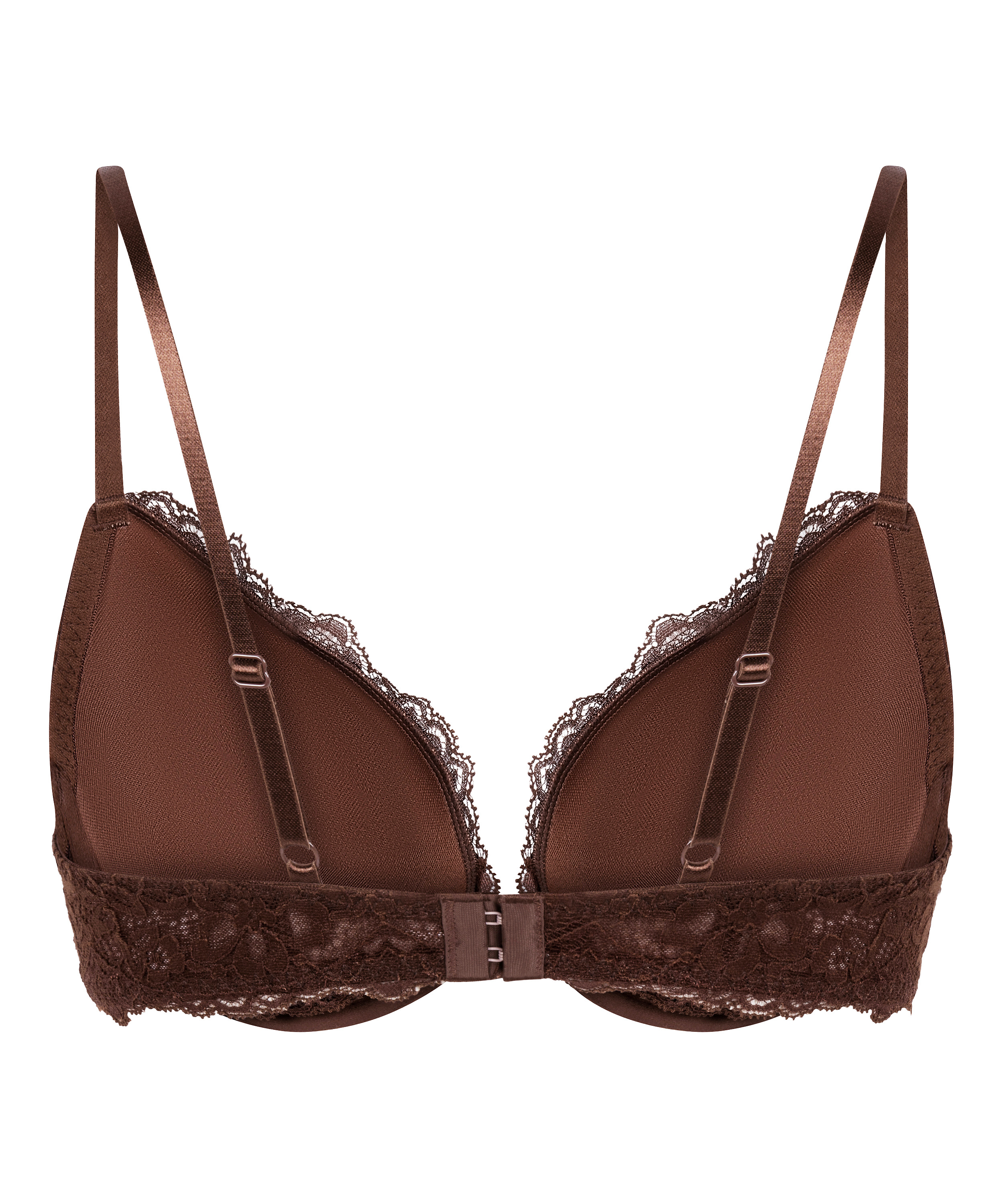 Marine Padded Underwired Push-Up Bra, Brown, main