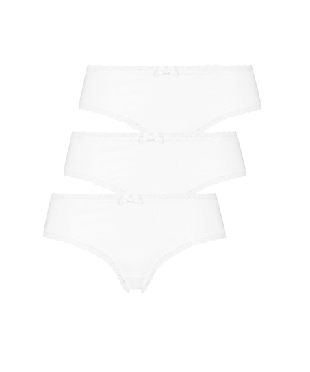 3-pack Georgia Cotton Brazilian shorts, White