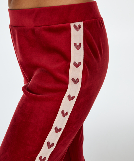 Velours Heart jogging pants, Red