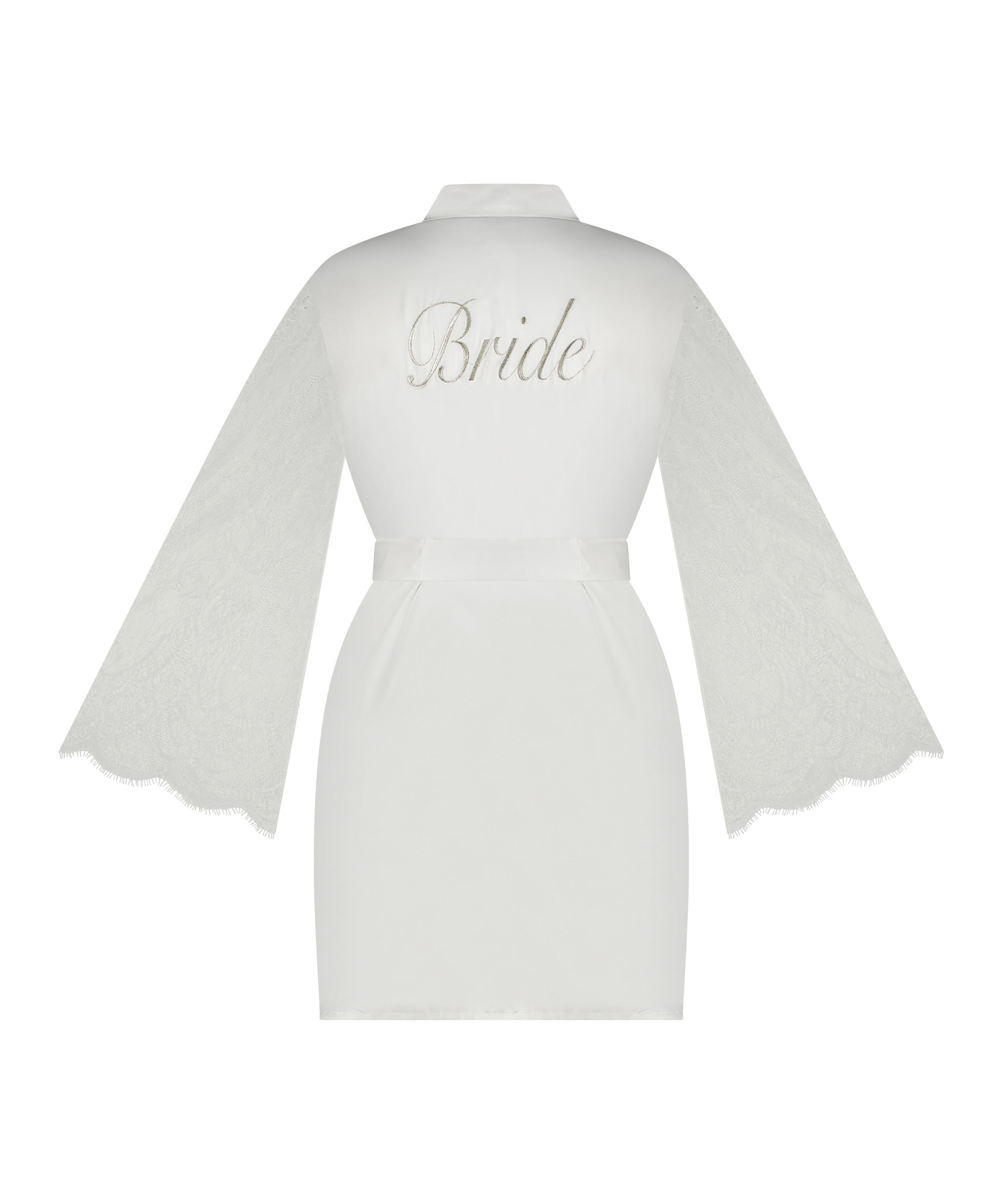 Bride Satin Kimono, White, main