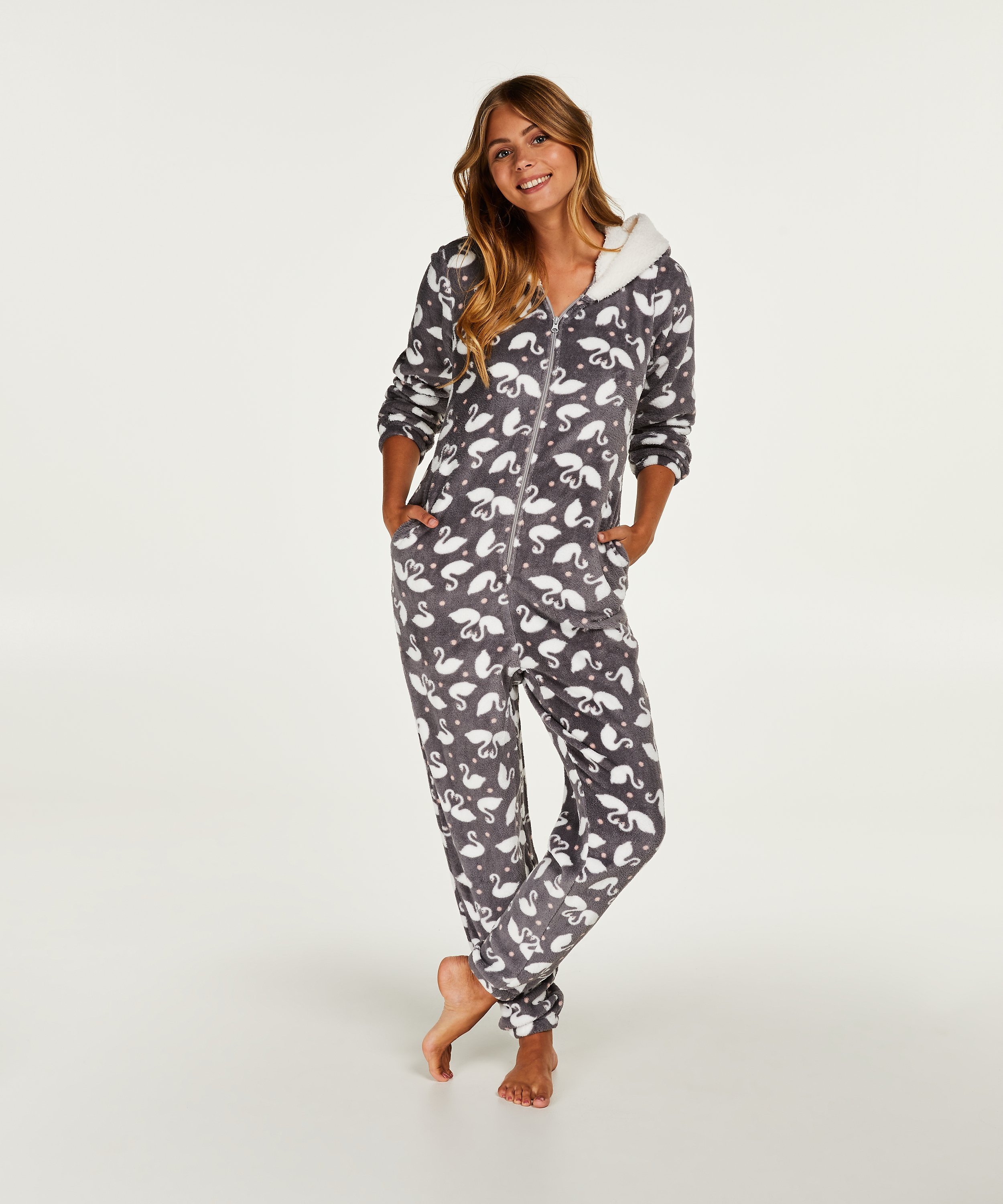 Fleece onesie, Grey, main