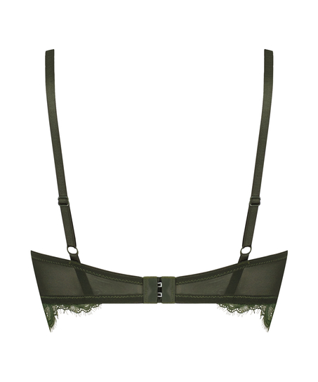 Saffron Padded Underwired Longline Bra, Green