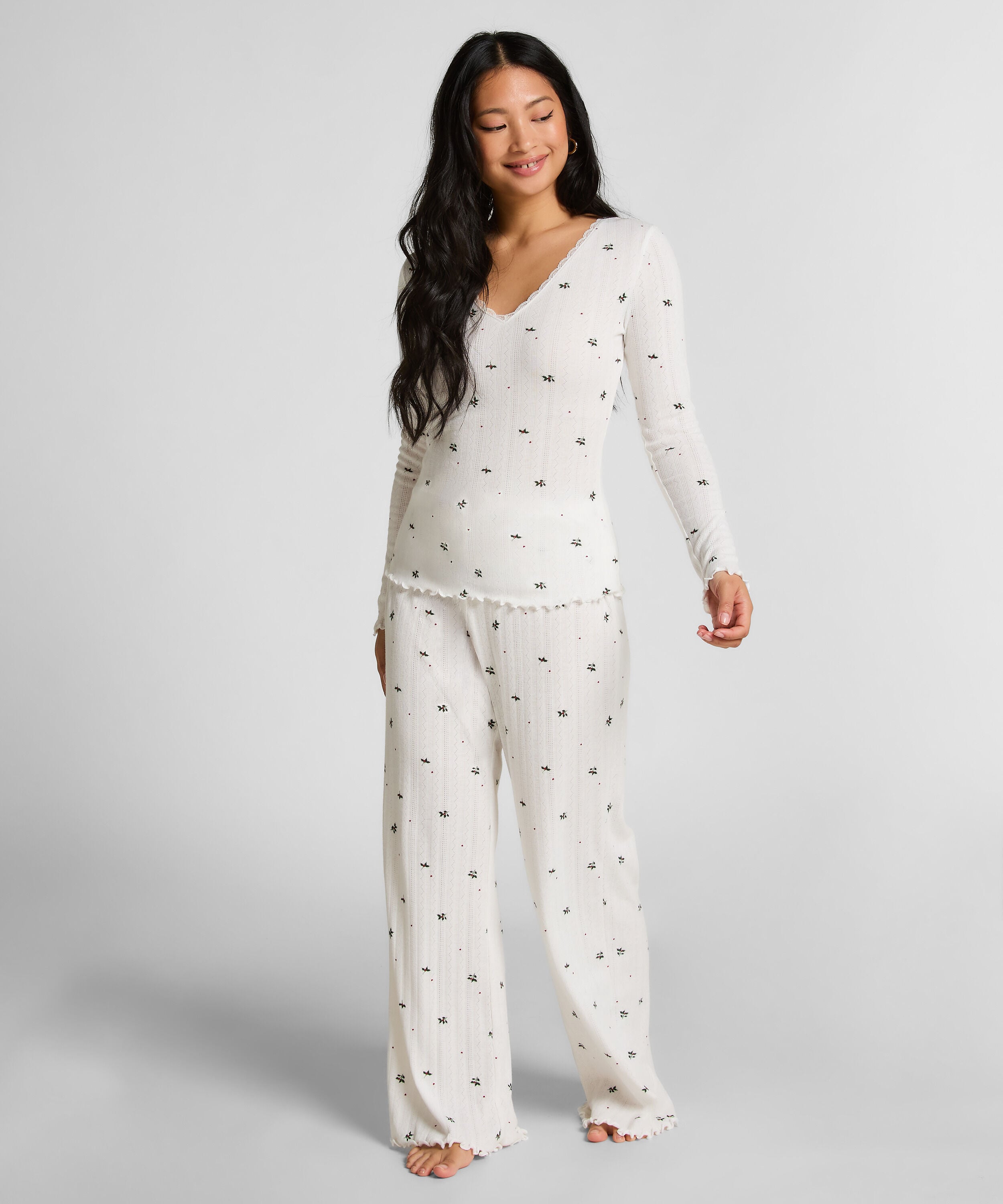 Pointelle Pyjama Set, White
