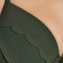 Scallop Glam padded underwired bikini top, Green
