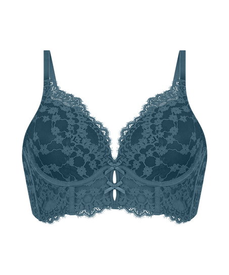 Astrid Padded Underwired Longline Bra, Blue