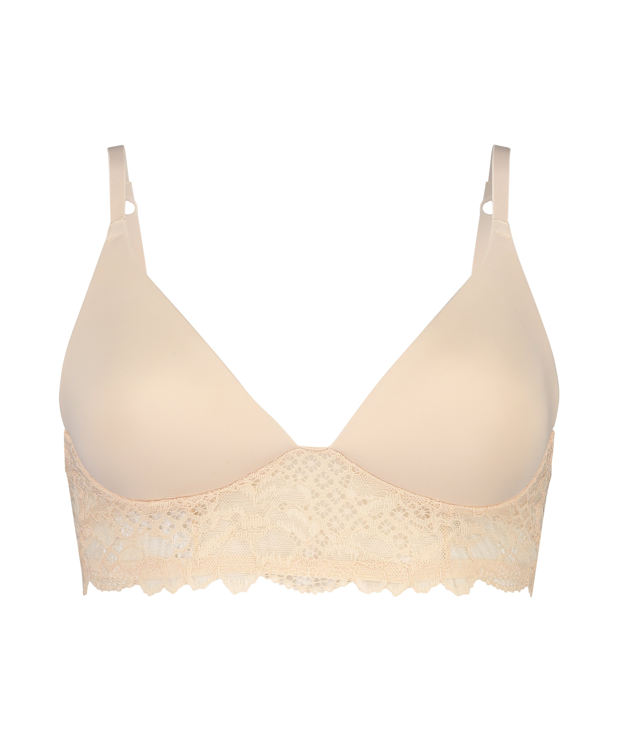 Chole padded longline non-wired bra, Beige, main