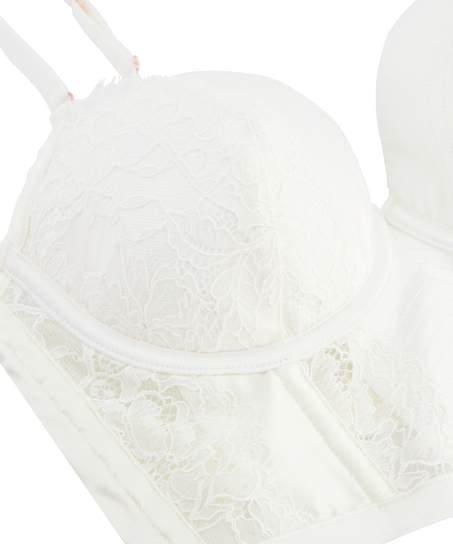 Erika padded longline underwired bra, White