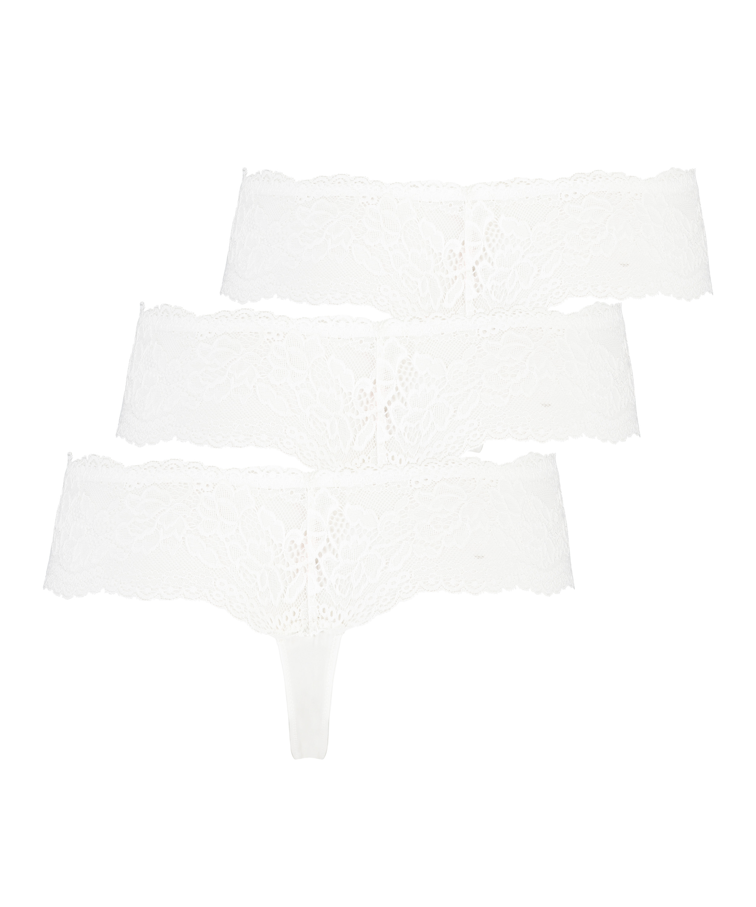 Florence 3-pack boxer thongs, White, main