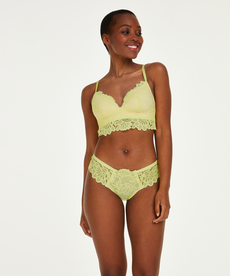 Shiloh Padded Non-wired Longline Bra, Yellow