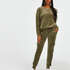 Velvet Jogging Pants Cargo, Green