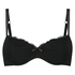 Secret Lace cotton padded underwired bra, Black