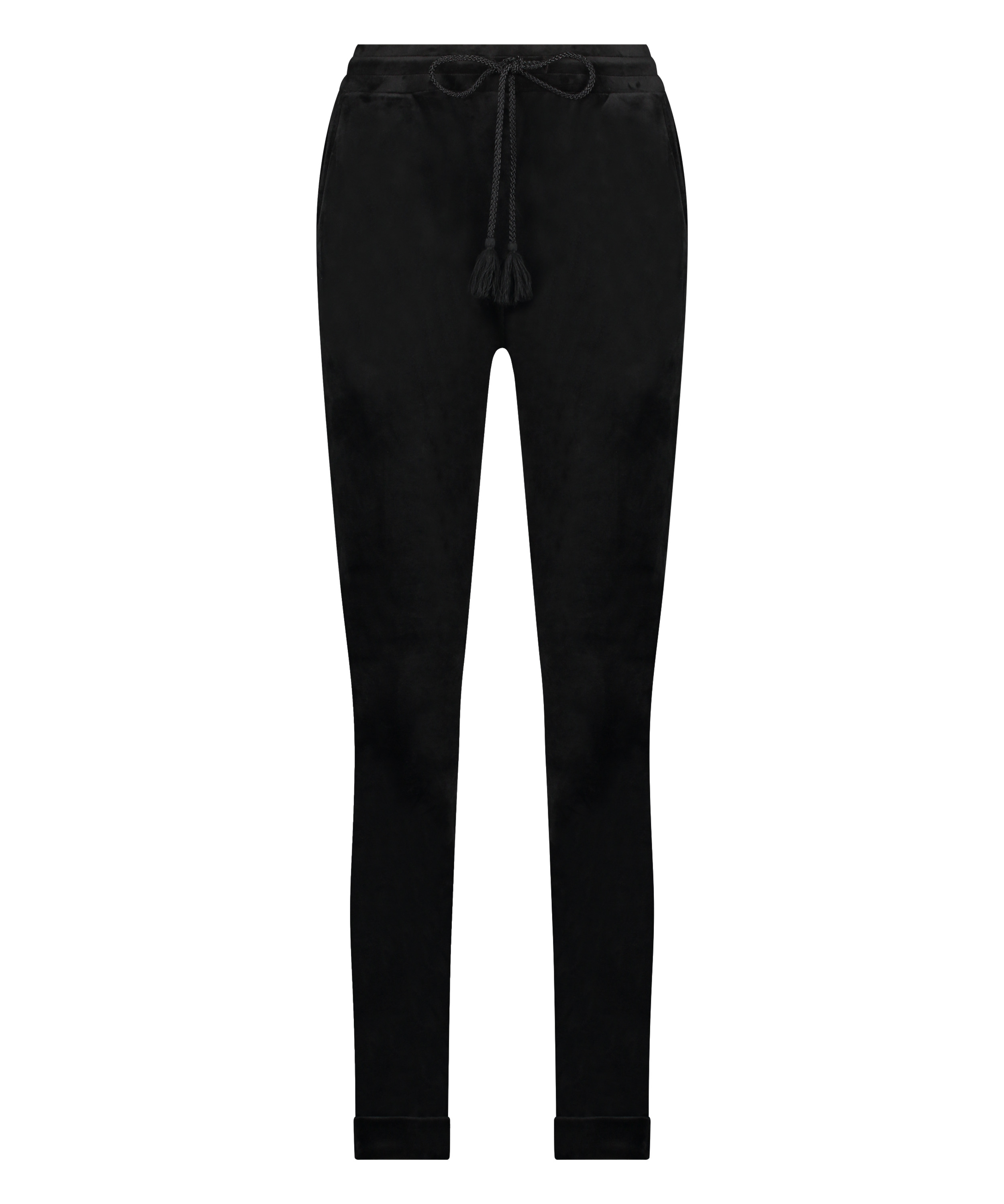 Petite Velours Jogging Bottoms, Black, main