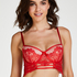 Yves padded longline underwired bra, Red