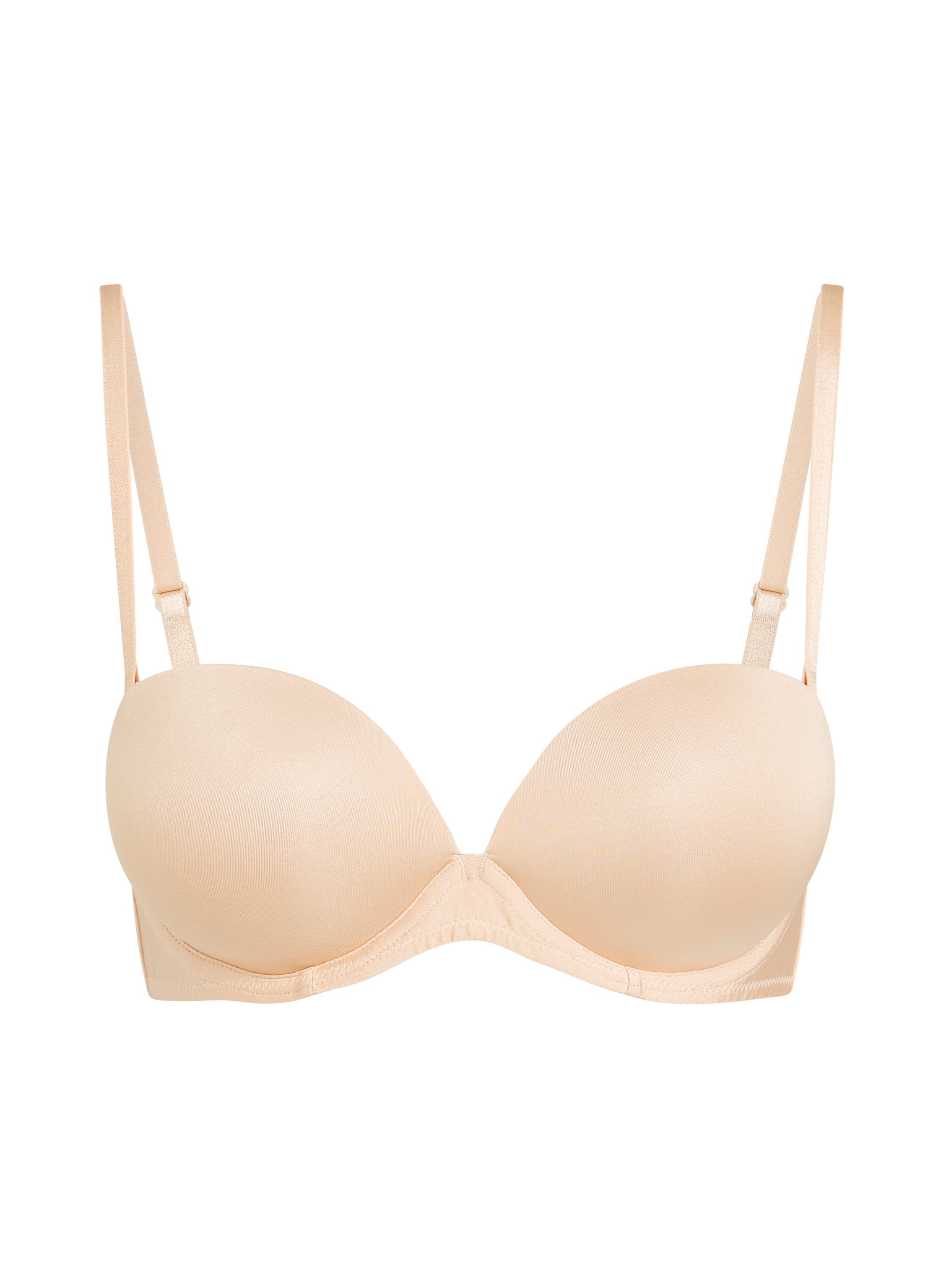Padded Underwired Strapless Maximizer Bra, Beige, main