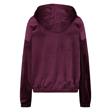 Velvet hoodie jacket, Red