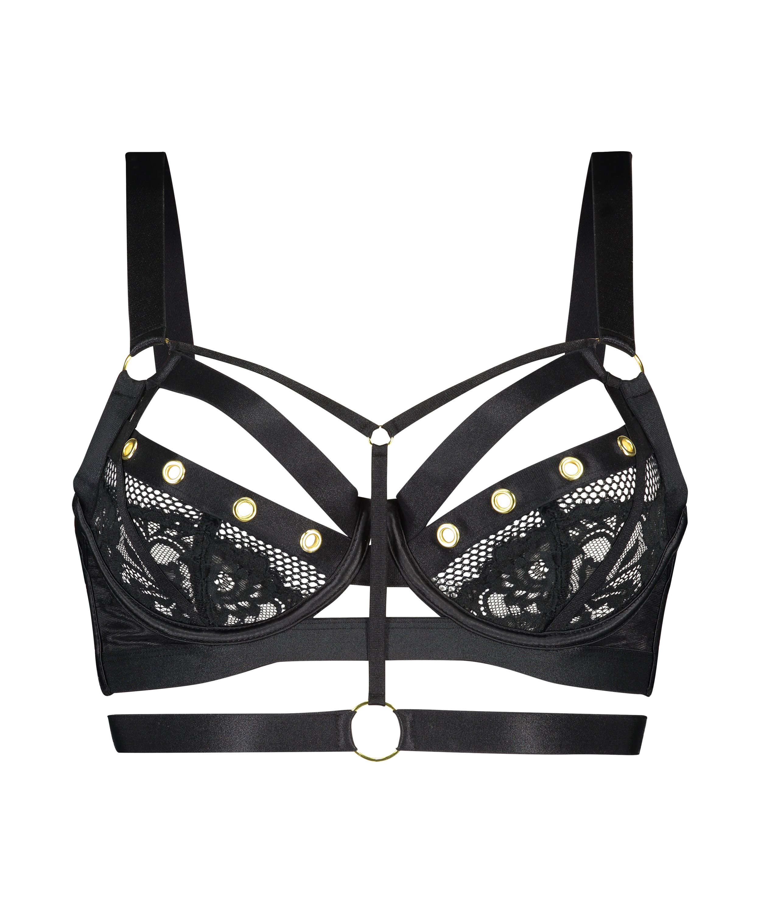 Sadie Non-Padded Underwired Longline Bra, Black, main