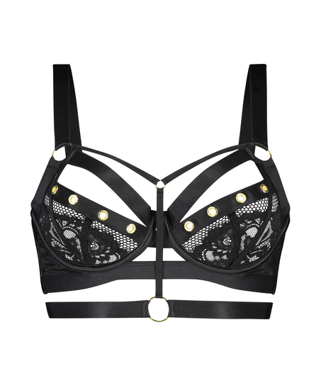 Sadie Non-Padded Underwired Longline Bra, Black