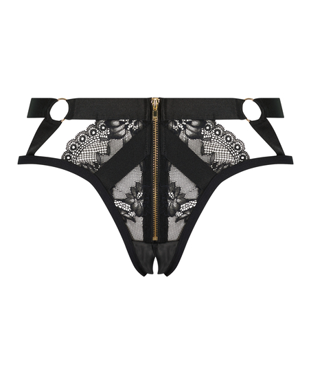 Clementine Open Crotch Brasilian, Black