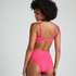 Scallop Padded Strapless Underwired Bikini Top Cup E +, Pink