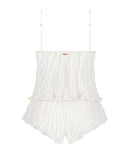 Chiffon Plisse Cami Set, White