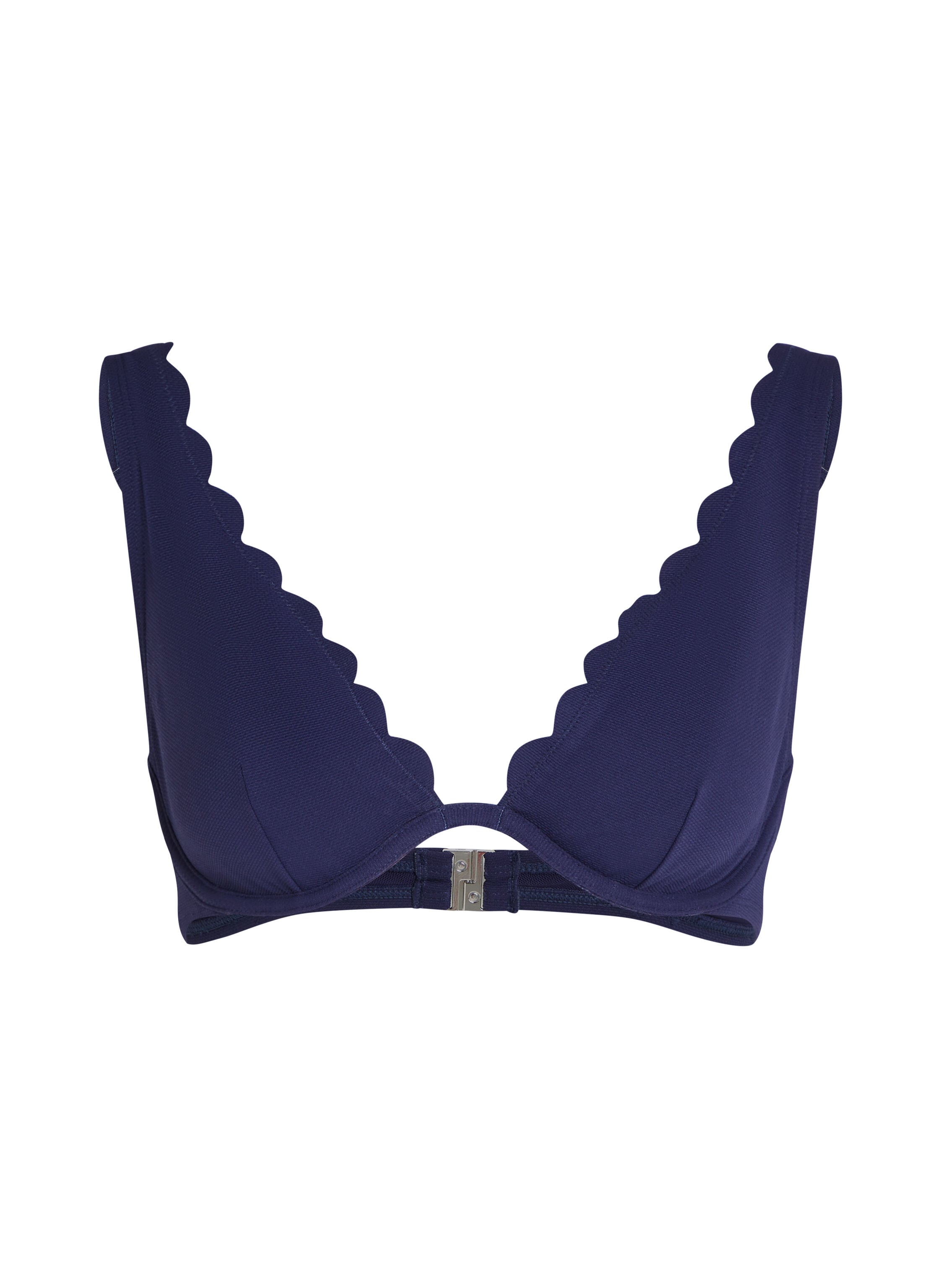 Scallop non-padded underwired bikini top, Blue Scallop non-padded underwired bikini top, Blue