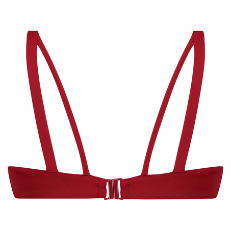 Pagoda non-padded underwired bikini top, Red